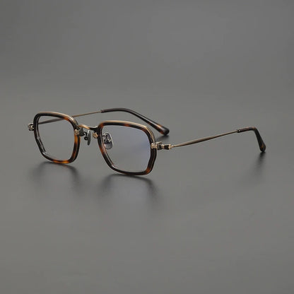 Titanium Acetate Two-Tone Square Prescription Eyeglasses | Lightweight Designer Rx Glasses – CINILY UK front view