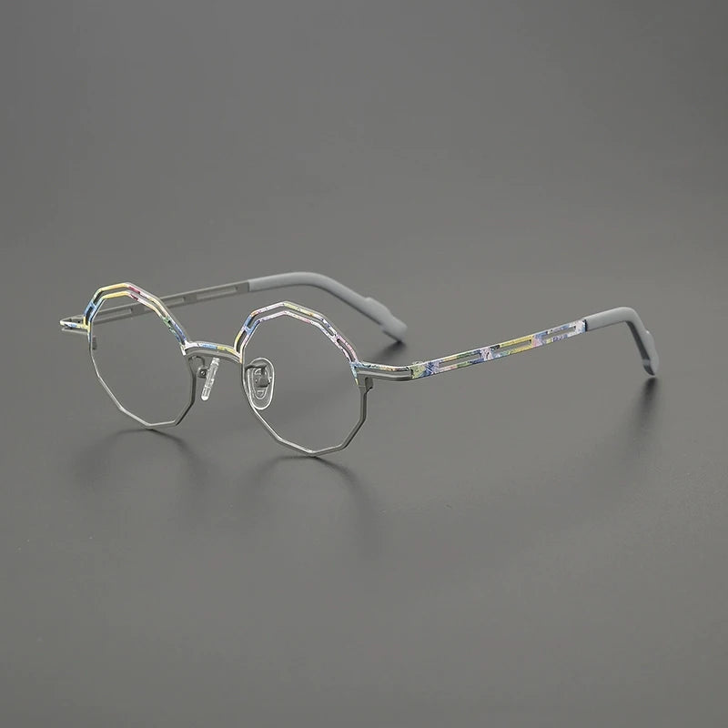 Titanium Round Prescription Eyeglasses | Lightweight Retro Rx Glasses Online – CINILY UK - Grey