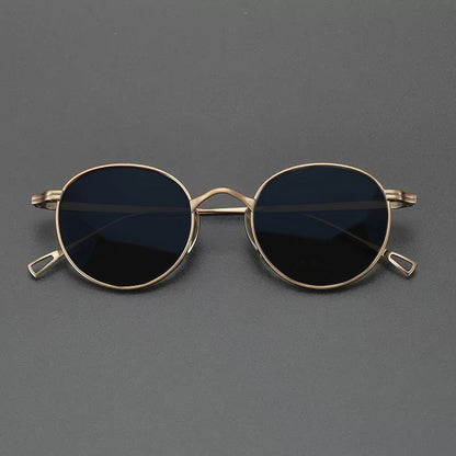 Ultra-Light Pure Titanium Polarised Sunglasses | Vintage Round front view