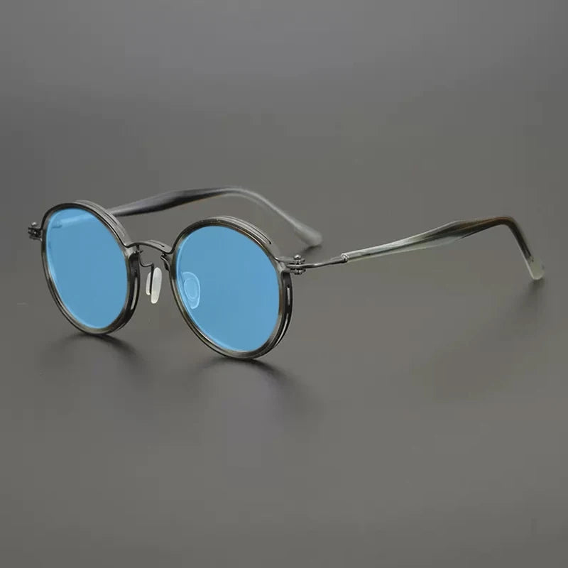 Vintage Round Polarised Sunglasses with UV400 Protection and Titanium Detail