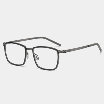 Acetate Screwless Square Eyeglasses | Lightweight Retro Optical Frames – CINILY UK lens detail