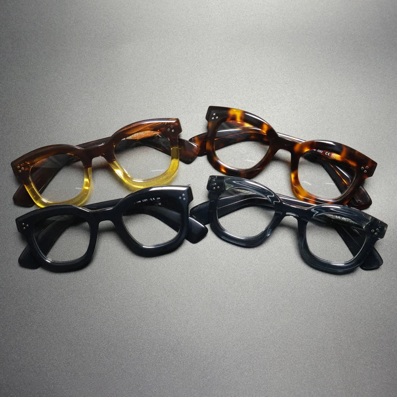 Vintage Handmade Acetate Square Optical Glasses Frame with a Lightweight Fit