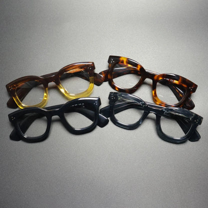 Vintage Handmade Acetate Square Optical Glasses Frame lens detail