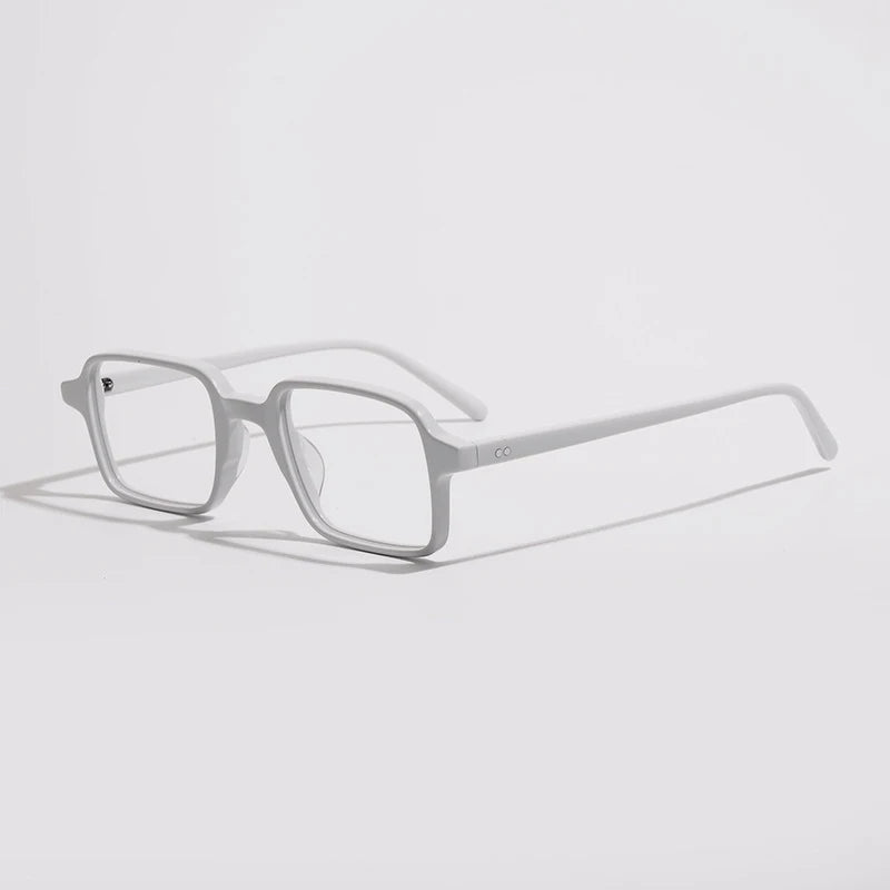 Acetate Tortoise Square Prescription Eyeglasses | Retro Designer Rx Glasses – CINILY UK - White