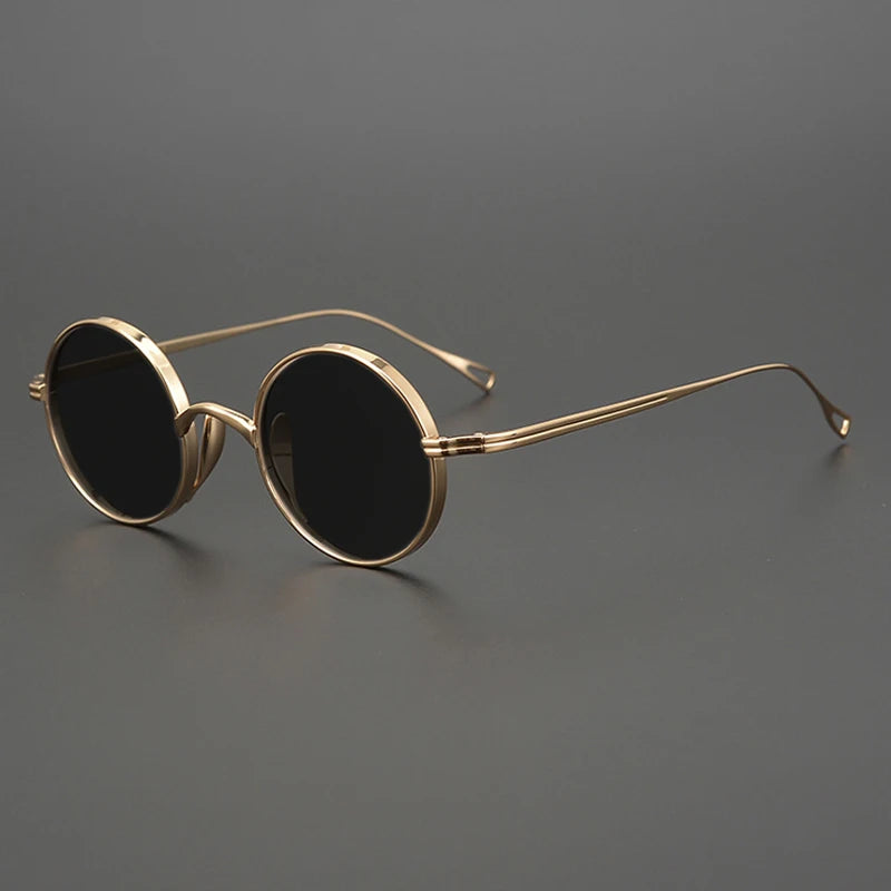 Ultra-Light Pure Titanium Polarised Sunglasses in a Vintage Small Round Style