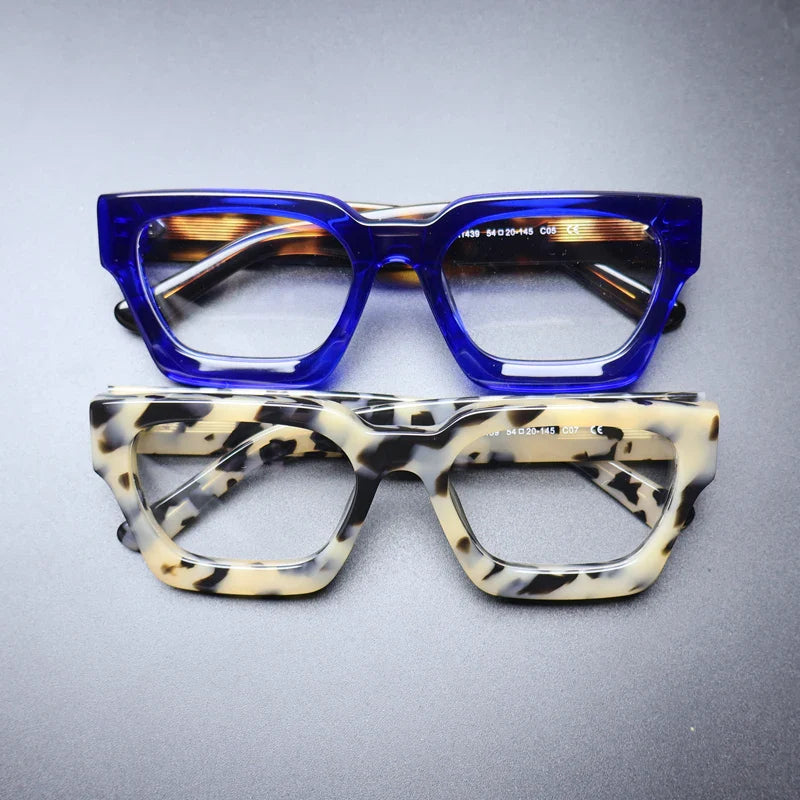 Vintage Thick Acetate Square Glasses Frame | Multi-Colour