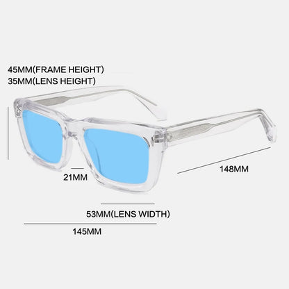 Vintage Thick Acetate Polarised Sunglasses | UV400 | Retro Square frame detail