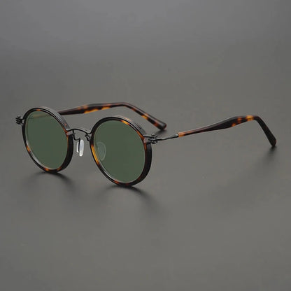 Vintage Round Polarised Sunglasses UV400 with Titanium Detail additional product view