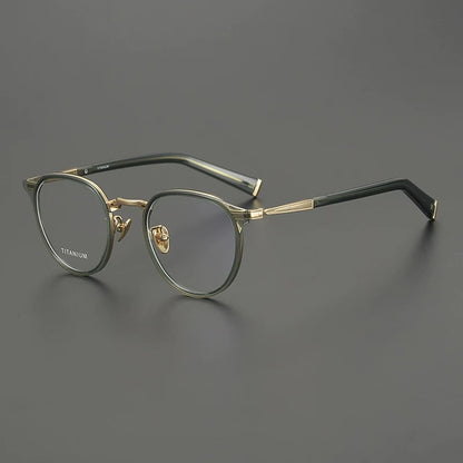 Acetate Titanium Round Prescription Eyeglasses | Lightweight Retro Rx Glasses – CINILY UK