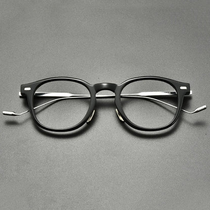 Acetate Titanium Round Prescription Eyeglasses | Retro Designer Rx Glasses – CINILY UK