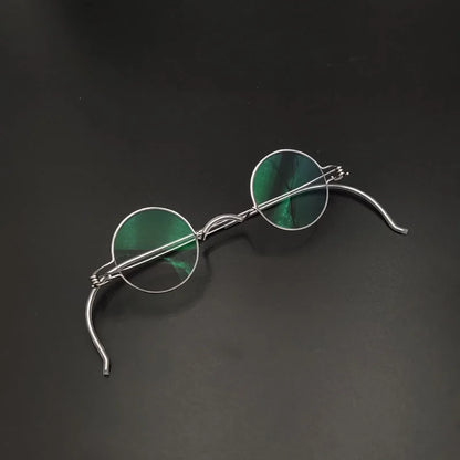 Vintage Round Prescription Glasses | Anti-Blue Light | Small Frame lens detail