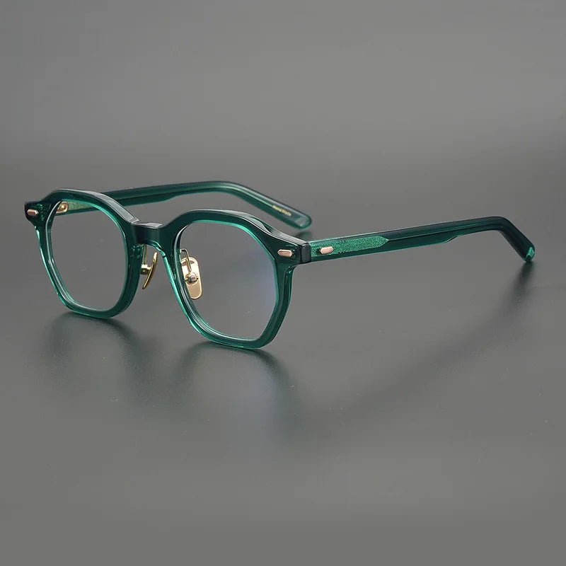 Classic Acetate Square Prescription Eyeglasses | Korea Optical Frame for Rx Lenses – CINILY UK - Green