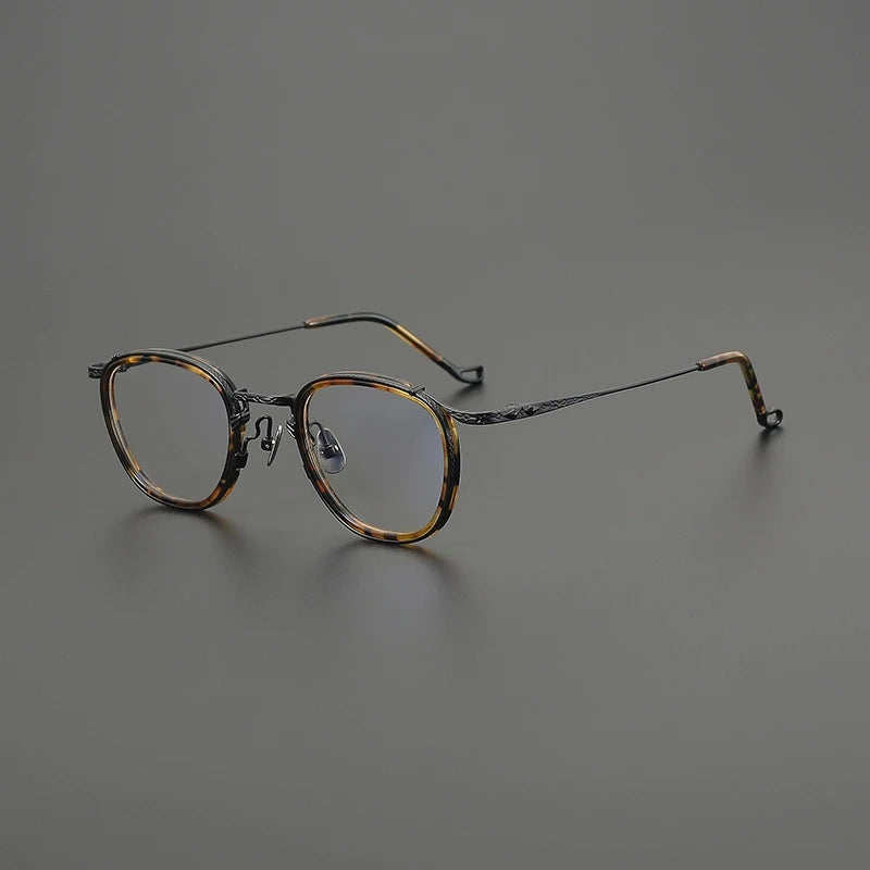 Titanium Round Prescription Eyeglasses | Affordable Rx Glasses Online – CINILY UK - Tortoise