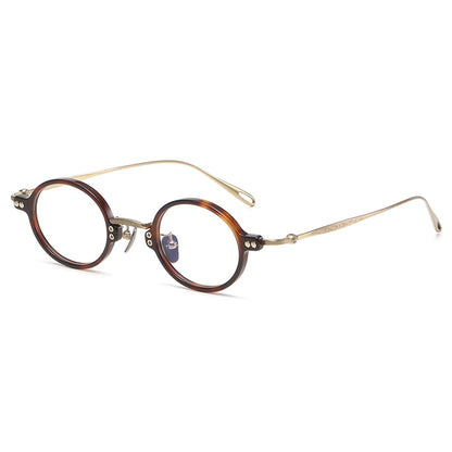 Petite Titanium Acetate Round Prescription Eyeglasses | Ultra-Light Optical Frame for Rx Lenses – CINILY UK front view