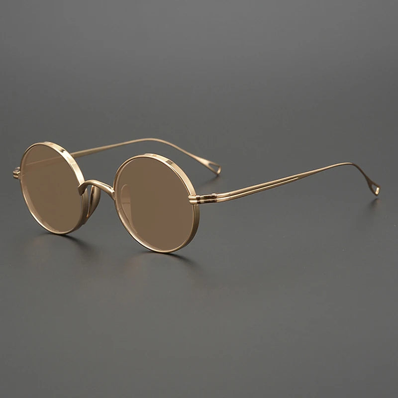 Ultra-Light Pure Titanium Polarised Sunglasses in a Vintage Small Round Style