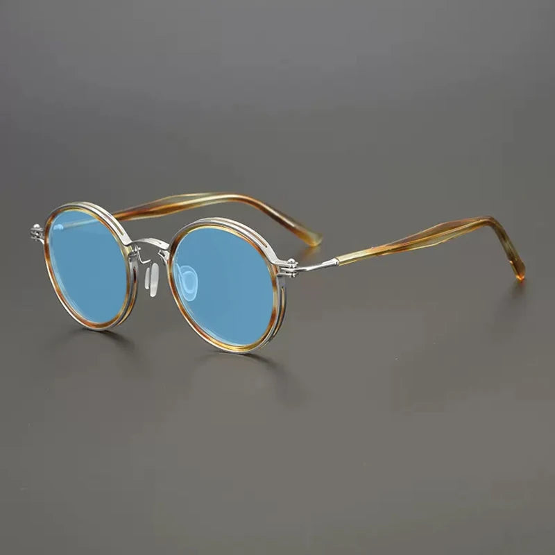 Vintage Round Polarised Sunglasses with UV400 Protection and Titanium Detail