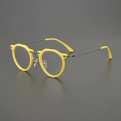 Titanium Crystal Panto Prescription Eyeglasses | Ultra-Light Optical Frame for Rx Lenses – CINILY UK front view