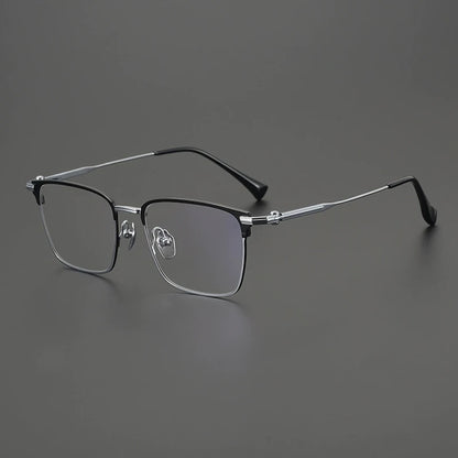 Titanium Large Square Prescription Eyeglasses | Ultra-Light Optical Frame for Rx Lenses – CINILY UK frame detail