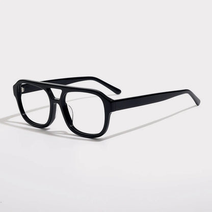 Acetate Tortoise Double-Bridge Pilot Prescription Eyeglasses | Bold Retro Rx Glasses – CINILY UK side view