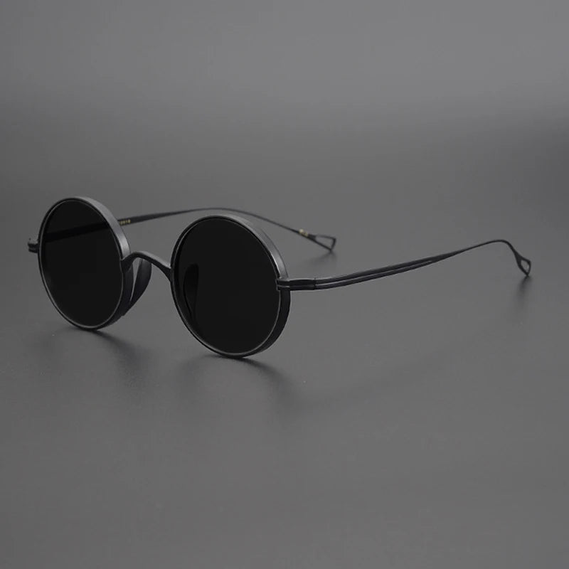 Ultra-Light Pure Titanium Polarised Sunglasses in a Vintage Small Round Style