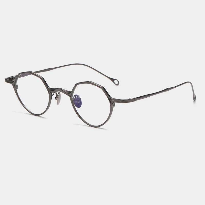 Titanium Small-Fit Round Prescription Eyeglasses | Ultra-Light Retro Rx Glasses – CINILY UK - GUNMETAL