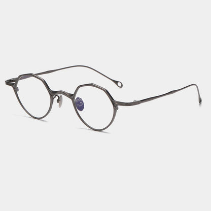 Titanium Small-Fit Round Prescription Eyeglasses | Ultra-Light Retro Rx Glasses – CINILY UK additional product view