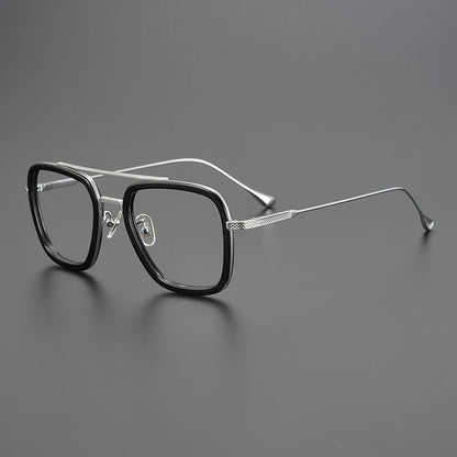 Titanium Acetate Bold Square Prescription Eyeglasses | Retro Designer Rx Glasses – CINILY UK