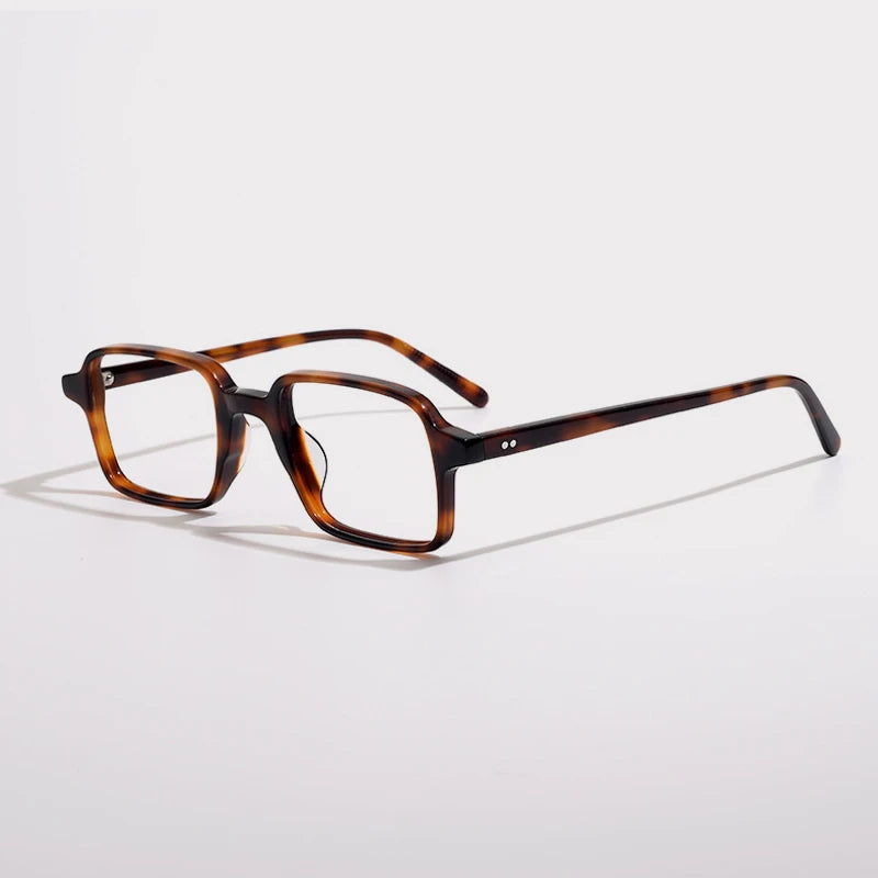 Acetate Tortoise Square Prescription Eyeglasses | Retro Designer Rx Glasses – CINILY UK - Tortoise