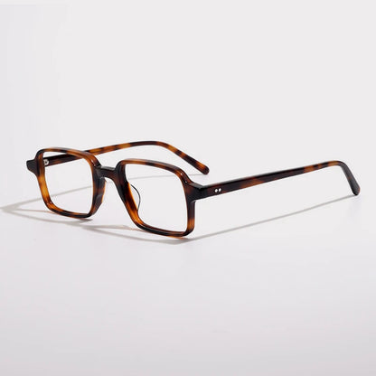 Acetate Tortoise Square Prescription Eyeglasses | Retro Designer Rx Glasses – CINILY UK side view