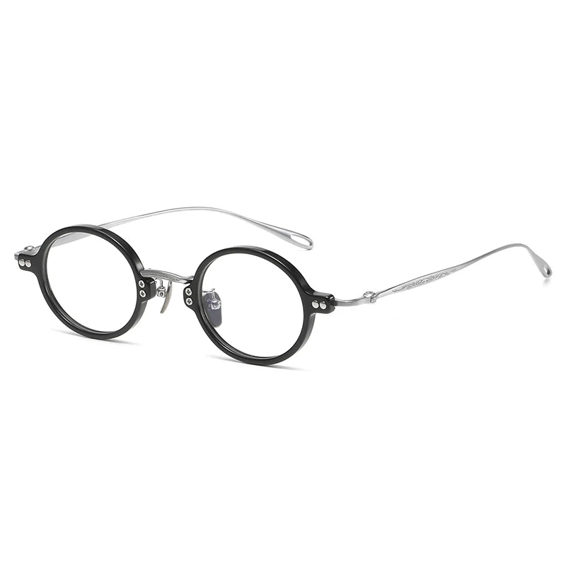 Petite Titanium Acetate Round Eyeglasses