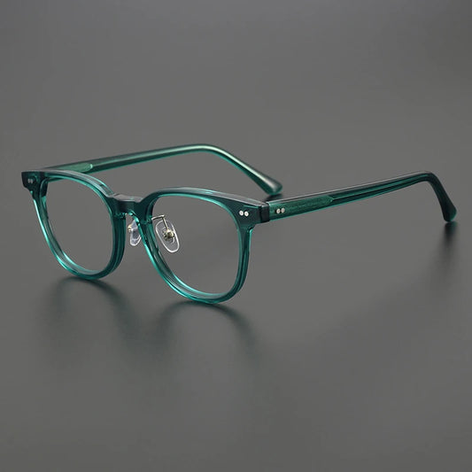 Acetate Crystal Green Round Prescription Eyeglasses | Stylish Retro Rx Glasses – CINILY UK