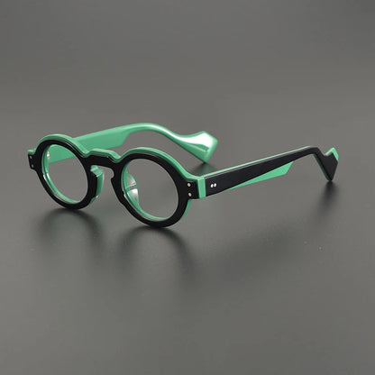 Acetate Chunky Round Prescription Eyeglasses | Bold Retro Rx Glasses – CINILY UK side view