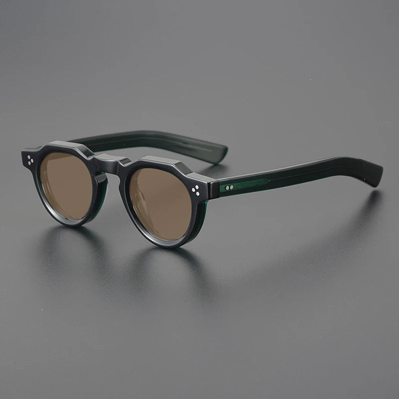 Vintage Polarised Acetate Sunglasses with UV400 Protection and a Small Fit - Green
