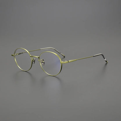 Korean Titanium Round Prescription Eyeglasses | Ultra-Light Optical Frame for Rx Lenses – CINILY UK side view