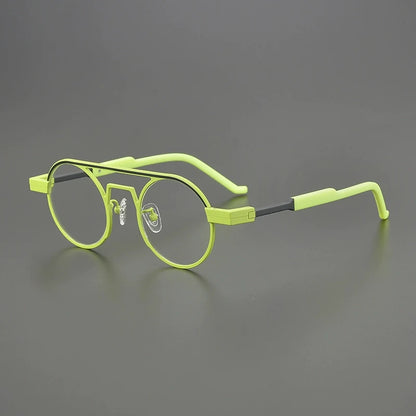 Titanium Neon Pilot Round Prescription Eyeglasses | Bold Lightweight Rx Glasses – CINILY UK side view