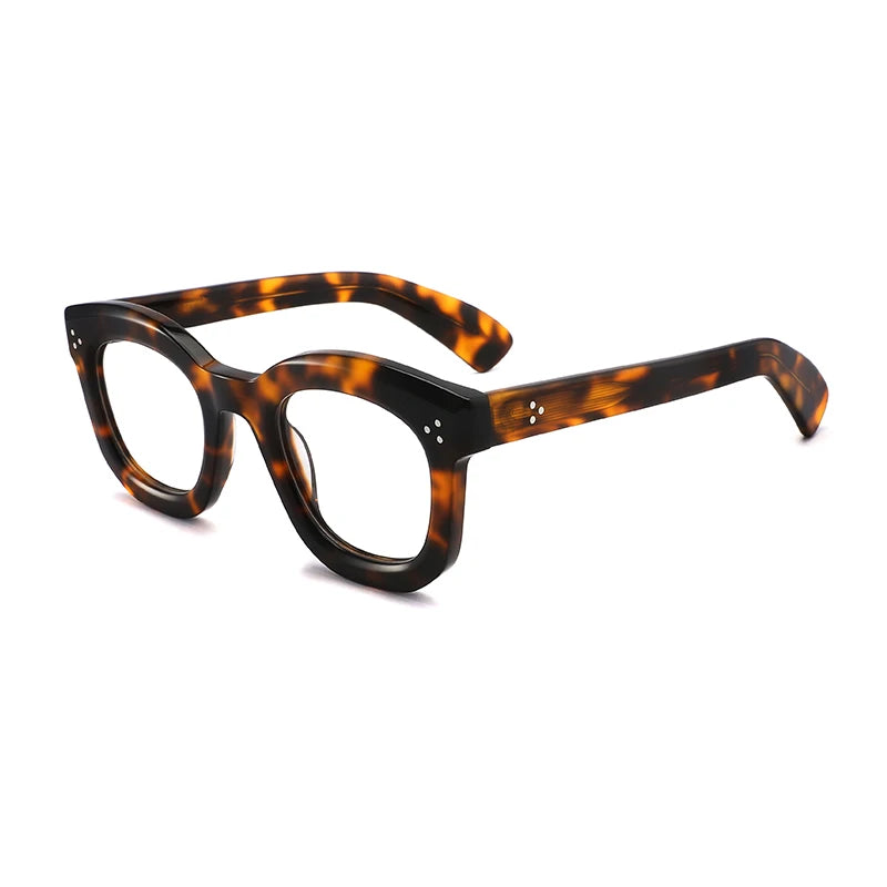 Vintage Handmade Acetate Square Optical Glasses Frame - Tortoise