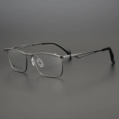 Titanium Flip-Up Square Prescription Eyeglasses | Lightweight Functional Rx Glasses – CINILY UK side view