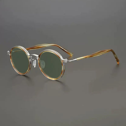 Vintage Round Polarised Sunglasses UV400 with Titanium Detail additional product view