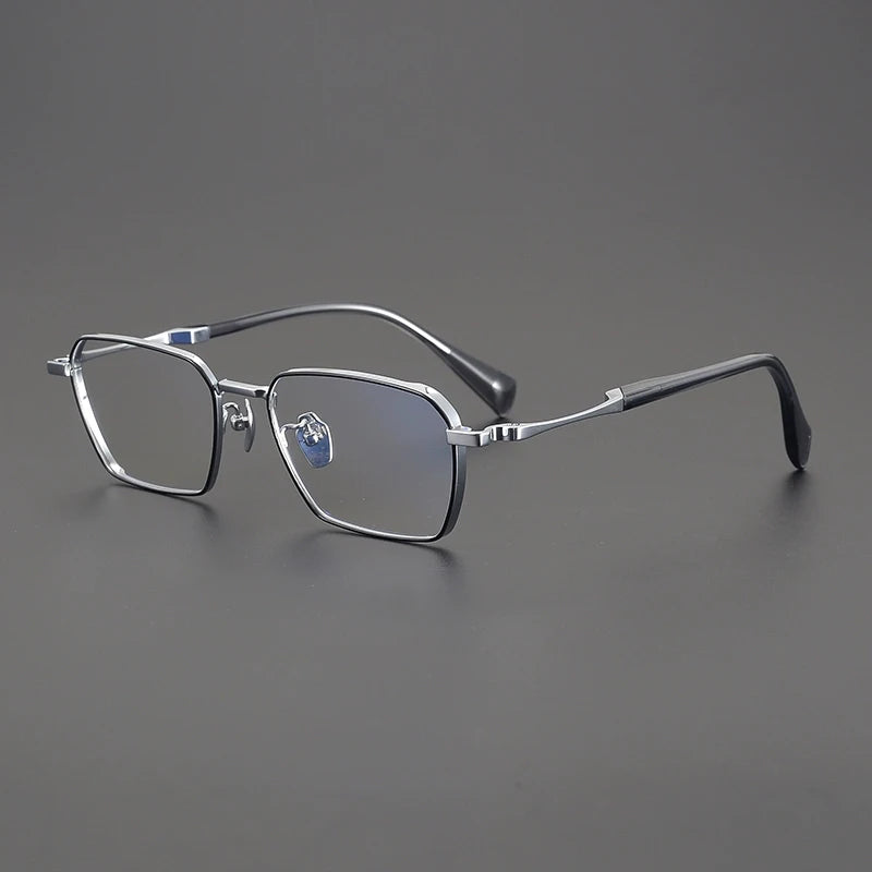 Large Titanium Square Eyeglasses
