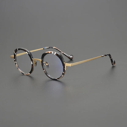 Titanium Colour-Accent Round Prescription Eyeglasses | Ultra-Light Designer Rx Glasses – CINILY UK frame detail