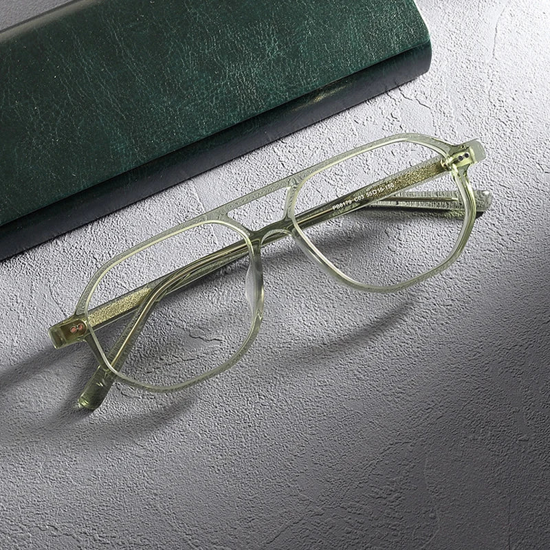 Acetate Tortoise Pilot Prescription Eyeglasses | Retro Optical Frame for Rx Lenses – CINILY UK - Green