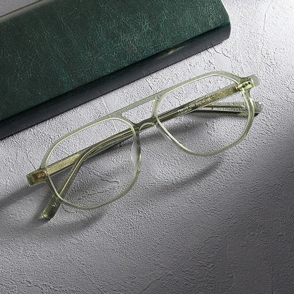 Acetate Tortoise Pilot Prescription Eyeglasses | Retro Optical Frame for Rx Lenses – CINILY UK front view