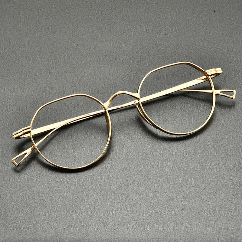 Vintage Titanium Round Optical Glasses Frame Lightweight Small Fit