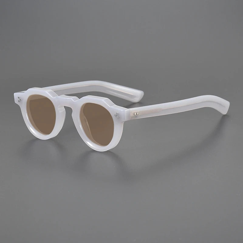 Vintage Polarised Acetate Sunglasses with UV400 Protection and a Small Fit - Gray