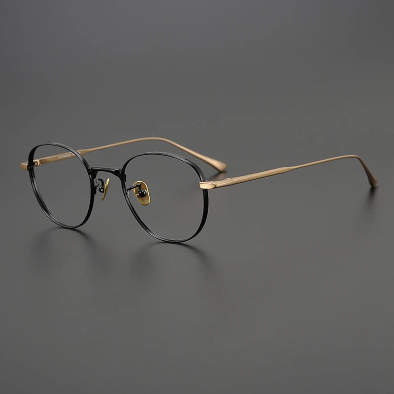 Titanium Small Geometric Prescription Eyeglasses | Ultra-Light Optical Frame for Rx Lenses – CINILY UK - Gold