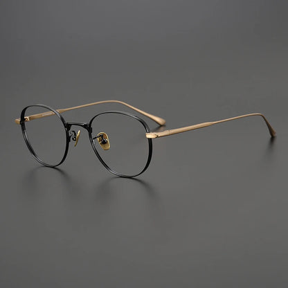 Titanium Small Geometric Prescription Eyeglasses | Ultra-Light Optical Frame for Rx Lenses – CINILY UK side view
