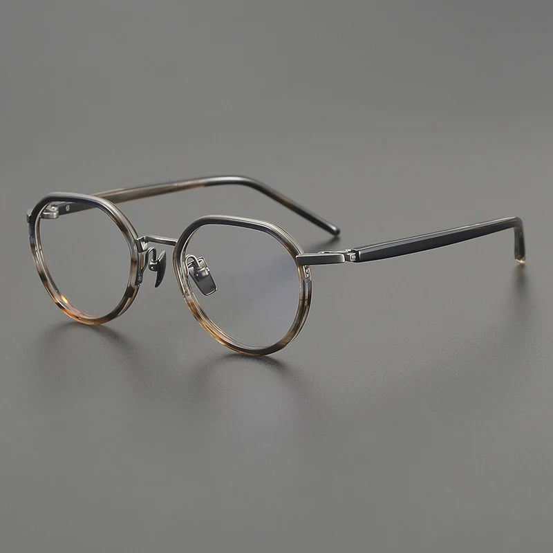 Titanium Acetate Panto Eyeglasses