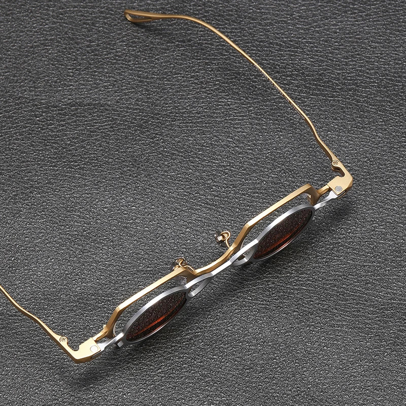 2-in-1 Magnetic Clip-On Pure Titanium Eyeglasses with Polarised Sun Clip