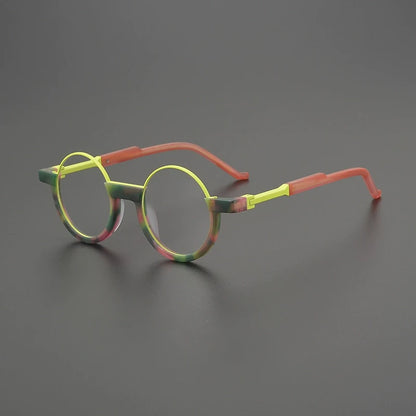 Acetate Green Round Prescription Eyeglasses | Bold Optical Frame for Rx Lenses – CINILY UK side view