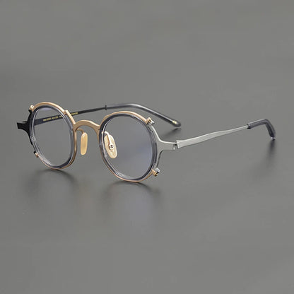 Titanium Retro Round Prescription Eyeglasses | Ultra-Light Optical Frame for Rx Lenses – CINILY UK front view